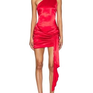 Elegant Red One-Shoulder Dress